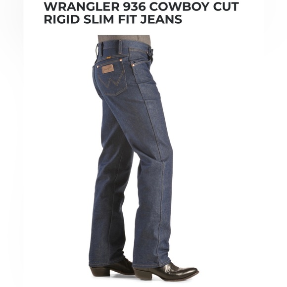 Slim Fit Wrangler Cowboy Cut Jean in Rigid Indigo 936DEN 36x36 Like New. - Picture 7 of 9
